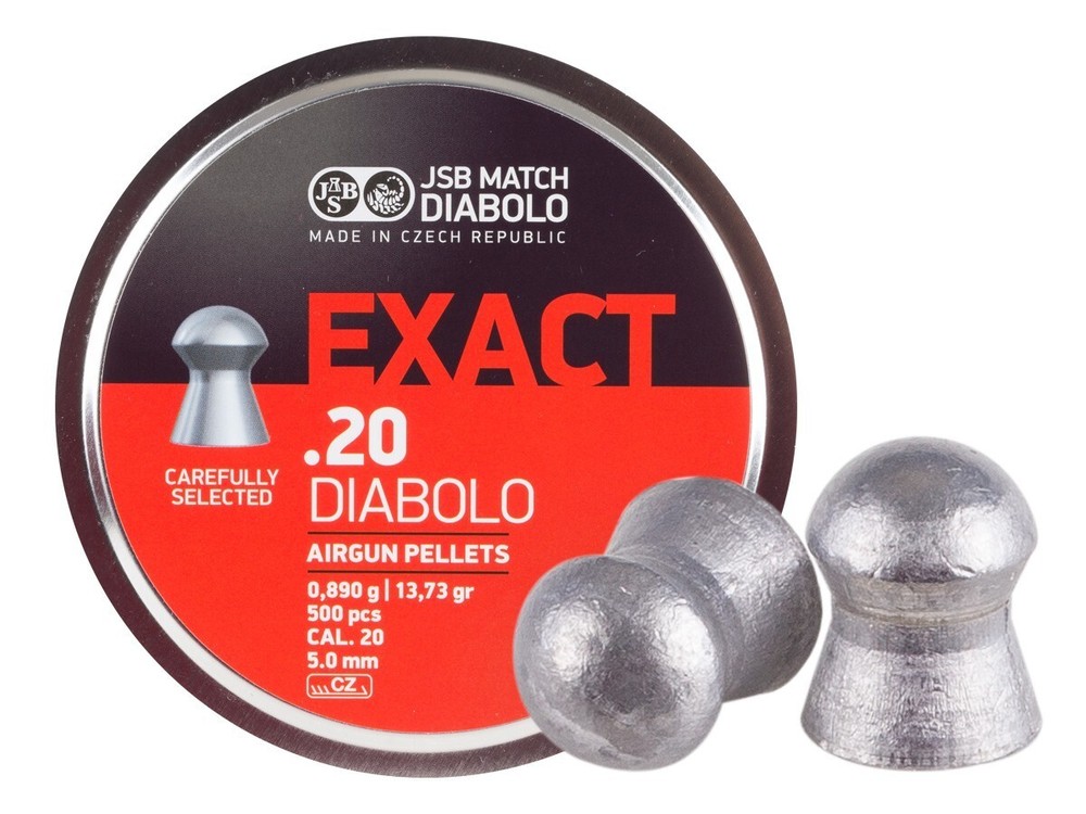 JSB EXACT DIABOLO 500 Count Premium DOMED Match 5mm .20 Caliber Pellets