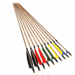 100pcs Archery 33in/84cm 50-55lbs Bamboo Shafts DIY Arrows with Spine Rate Shoot