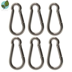 6 Pack Easy To Install 304 Stainless Steel Clips Spring Snap Hook Carabiner