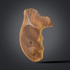 KSD Branded J Frame Round Butt Model Compatible Walnut Grip(Punisher Laser Logo)