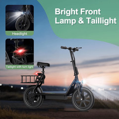 AOVOPRO ESBS Electric Scooter with Seat, Commuter Foldable, 500W, 22mph