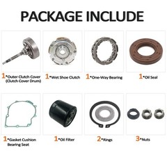 Axis 500 Wet Clutch Kit One Way Bearing,Hisun 500 Wet Clutch Compatible with …