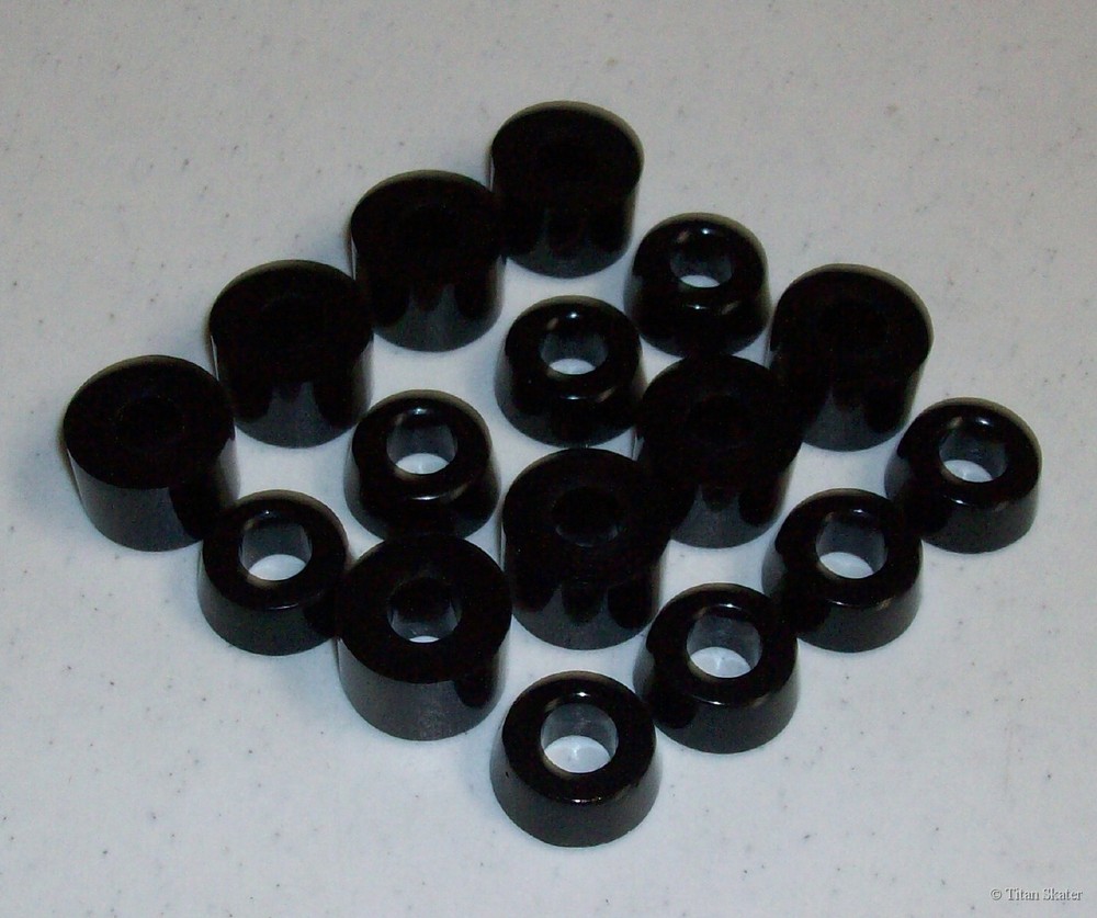BLACK Medium Hard 92A Replacement Bushings Lot of 16 pcs for 8 Skateboard Trucks