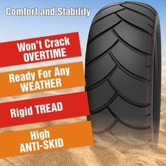 80/65-6 Tubeless Off-Road Tire 10×3 Vacuum Tire w/ Valve for 10″ E-Scooter (2PCS