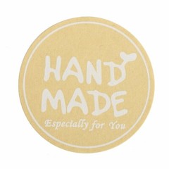 500 Natural 2 in Round Self Adhesive STICKERS Baked Love LABELS DIY Craft