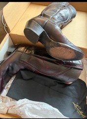 Lucchese Black Cherry Vintage handmade Cowboy Boots 8.5D