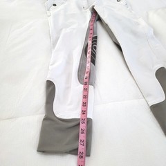 Devon-Aire White Dressage Full Suede Seat Silicone Grip Knee Patch Breeches 30