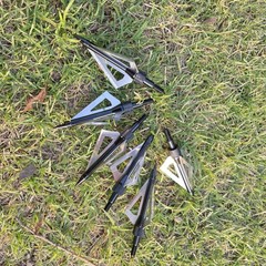 12PCS Archery 100 Grain Hunting Broadheads Stainless Steel Arrowheads with Case
