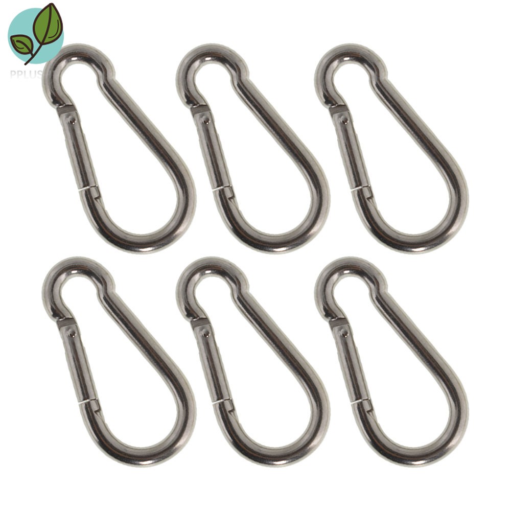 6 Pack Easy To Install 304 Stainless Steel Clips Spring Snap Hook Carabiner