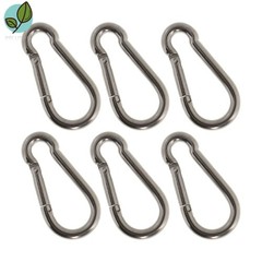 6 Pack Easy To Install 304 Stainless Steel Clips Spring Snap Hook Carabiner