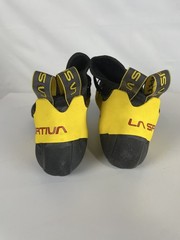 Excellent La Sportiva Solution Comp Men’s Climbing Shoes, Black/Yellow, M45