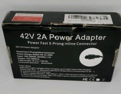 Evaplus 42v2a Power Adapter Power Fast 3 prong inline connector- New open box