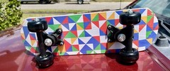 NEW – Kids Mini Full Skateboard Deck 17×5″ Geometric Pattern (150 lb limit)