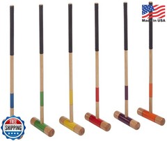 Amazon Basics Six Player Croquet Set with Wooden Mallets and Carry Case, Portabl