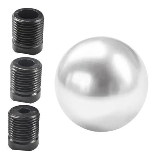 Car Round Ball Gear Shift Knob, Aluminum Alloy Gear Shift Stick Head for Silver