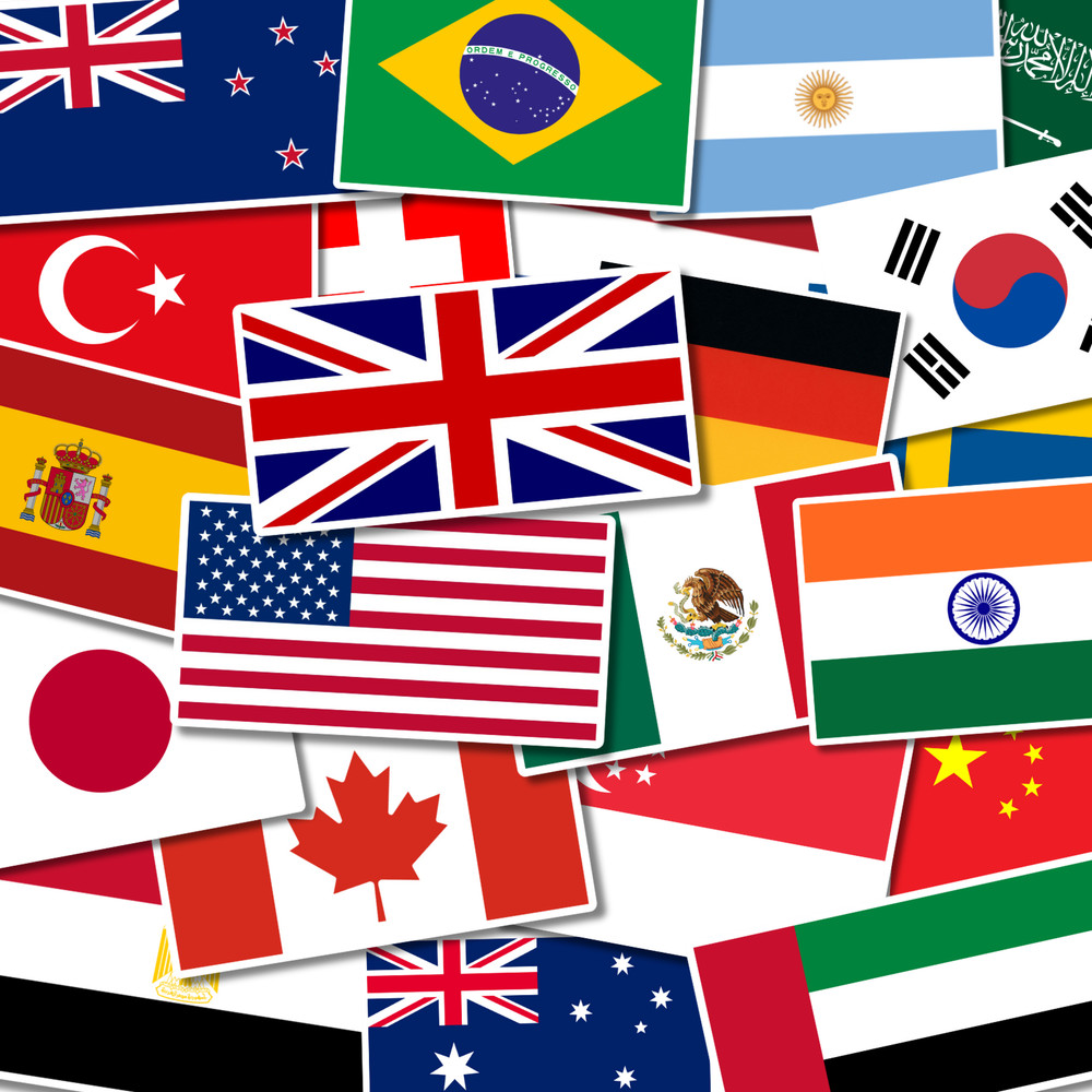195 Country Flag Pack Stickers Pack Vinyl Luggage Skateboard Laptop Decal