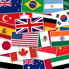 195 Country Flag Pack Stickers Pack Vinyl Luggage Skateboard Laptop Decal