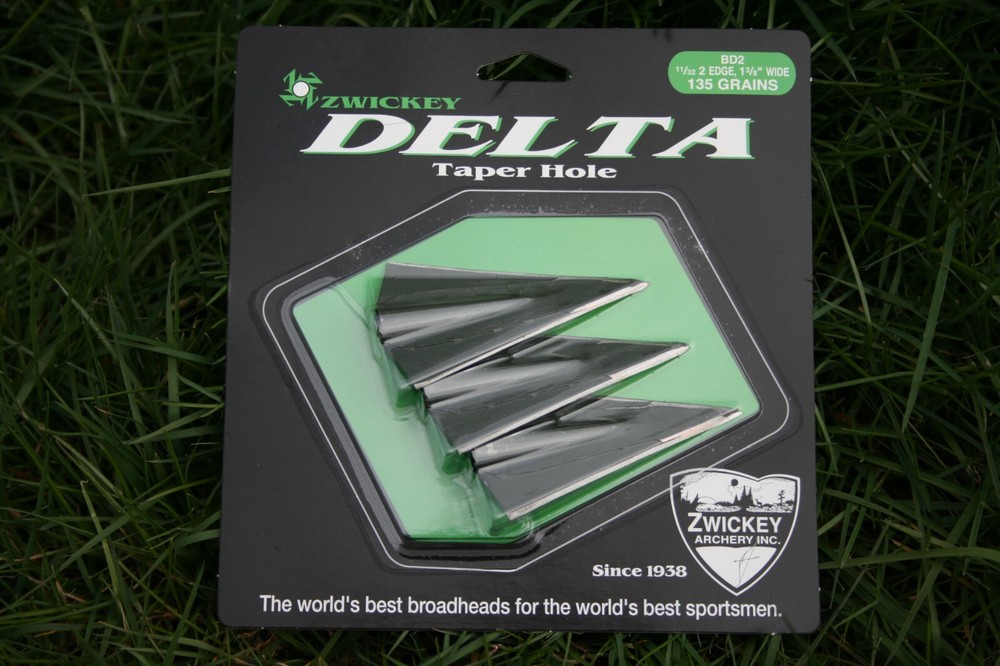 Zwickey Delta 2 Blade Glue On Broadheads. 11/32″, 3 pack.