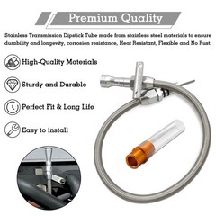29.5 inch Silver Stainless Transmission Dipstick Tube Fit for GM 4L80E 700R4 4L6