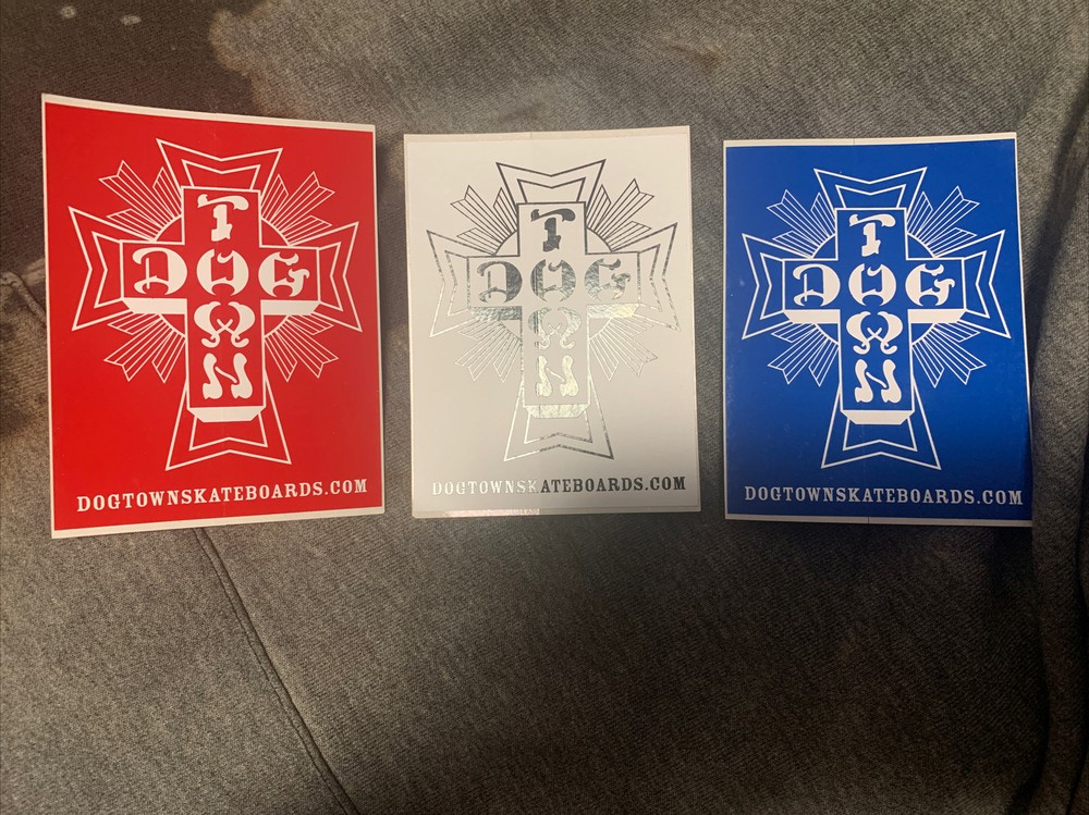 DOGTOWN Skateboard DTS Venice Jay Adams Z-FLEX Zephyr Red White Blue Set Sticker