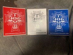 DOGTOWN Skateboard DTS Venice Jay Adams Z-FLEX Zephyr Red White Blue Set Sticker