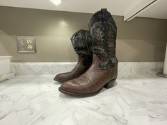 Tony Lama 693 Men’s Western Equestrian Boots US Size 8.5D Brown Black