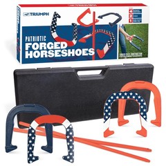Triumph Sports Triumph Patriotic Forged Horseshoes Set 4 Steel Horseshoes 2