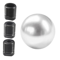 Car Round Ball Gear Shift Knob, Aluminum Alloy Gear Shift Stick Head for Silver