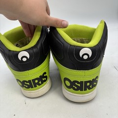 Osiris Skateboarding Shoes Mens 9.5 NYC83 CLK Black Lime Green High Top 2000s