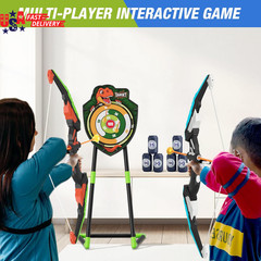 2 Pack Bow and Arrow for Kids, LED Light up Archery Set with 24 Suction Cup Arro