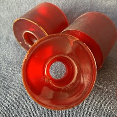 Red Skateboard Wheels Set 50x40mm Vintage 1970’s Urethane New Old Stock.
