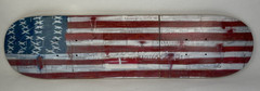 Dystopian American Flag Punk Rock Hunger & Peace Art Mini Skateboard Deck 7″
