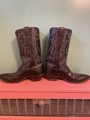 Justin 2005 Black Leather Western Cowboy Boots Size 8.5 D Made in USA