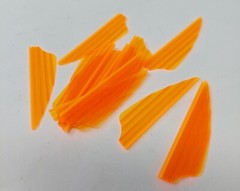 2.1″ Orange Zeon Fusion Edge Glow Vanes By Norway DuraVanes: Pack Of 500 Count