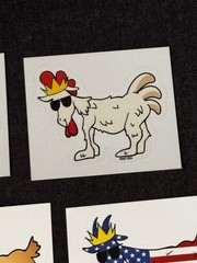 NEW Goat USA STICKER Rare April Fools Bundle Lot 38 TOTAL STICKERS – 10 Designs