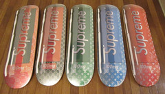 Lot of 5 – Denial Supreme Vuitton Supreme Gucci Smashup Pill Skateboard Deck New