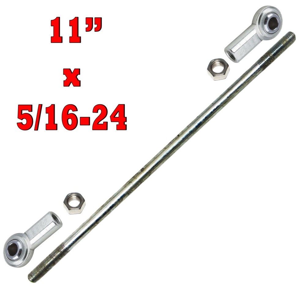 Universal 11″ x 5/16-24 Tie Rod Steering Kit Set Go Kart Off Road Cart Parts NEW