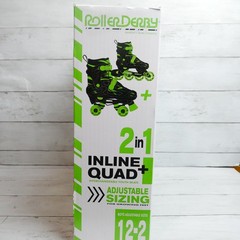 Roller Derby 2 in 1 INLINE + QUAD Combo Boys Skates Adjustable Sizes 12-2 NEW