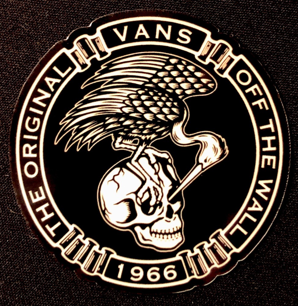 VANS STICKER “1966 OFF THE WALL” GLOSSY 3 INCHES ROUND SUPREME QUALITY ￼