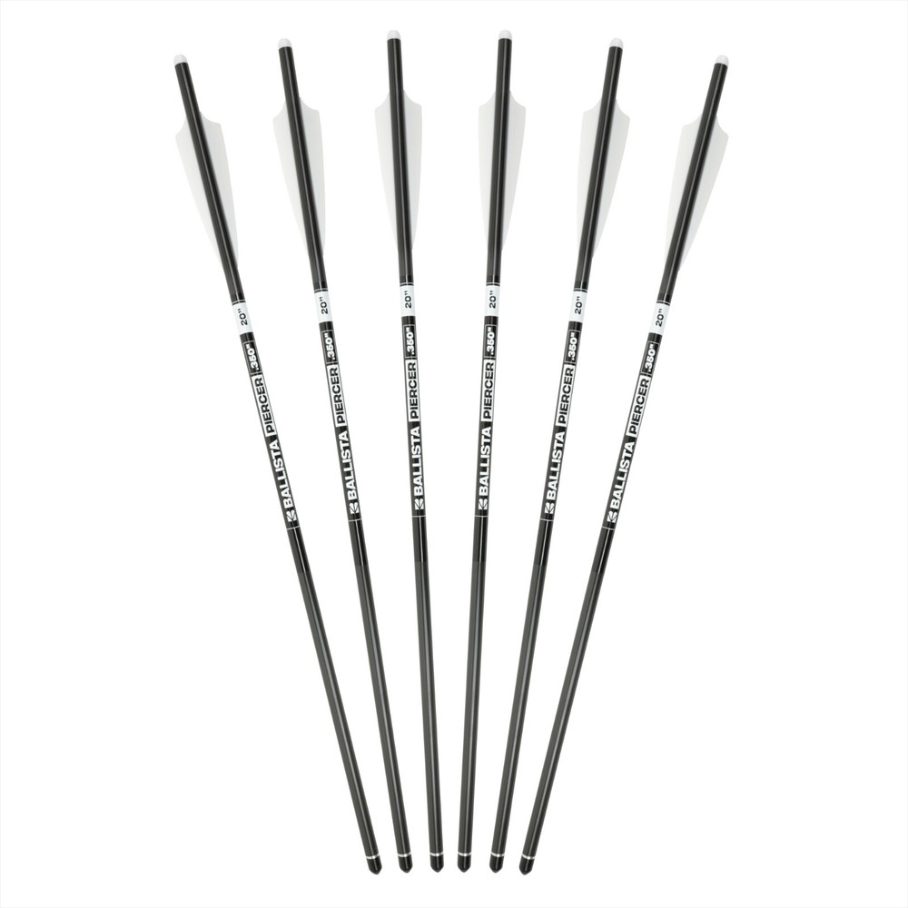 BALLISTA PIERCER 2-Vanes Carbon Crossbow Bolts – Ideal for MEGABAT – Pack of 6