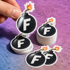 F-Bomb F Bomb Vinyl Sticker: Funny Hard Hat Decal – Laptop, Water Bottle Decor