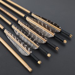 12X Bamboo Arrows Archery Turkey Feather OD8mm Handmade Traditional Bow Hunting