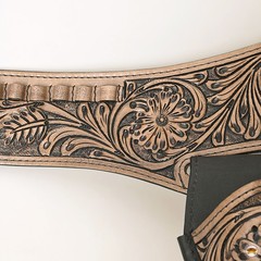 34 In Hilason Western Double Hand Gun Holster Rig 44/45 Cal Leather