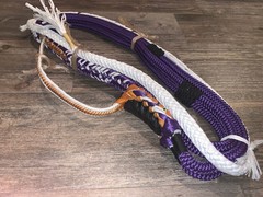 Purple & White Pro 9/7 RH – 3/4 x 3/4′ EPT Bull Ropes Rodeo Rider 16′