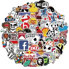 50 Pcs SUPER COOL BRAND LOGO Sticker Set, Uses – Laptop Phone Skateboard Truck
