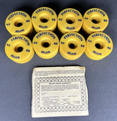 Vintage NOS BELAIR Perfection 62mm Roller Skate Wheels Set of 8 Crest Quad New