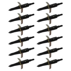 12Pcs Black Swhacker Broadheads 100 Grain 1.75″ Cut Compound Bow Crossbow Tips