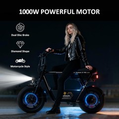 Electric Scooter with Seat & Basket Long Range 1500W 48V 16″ Fat Tires Commuter