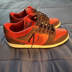 Nike SB Dunk Low Pro Red/Brown Skateboarding Shoes US 11 Medium (D/M)