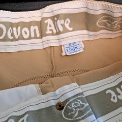 Devon Aire Ribbed Leather Equestrian Riding Breeches Pants Women Size 28 Beige